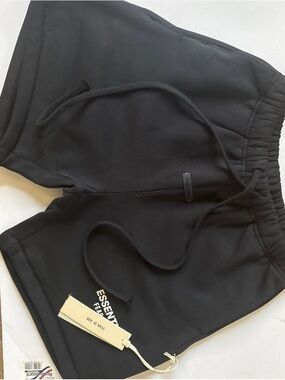 Fear of God ESSENTIALS Black Logo Hoodie